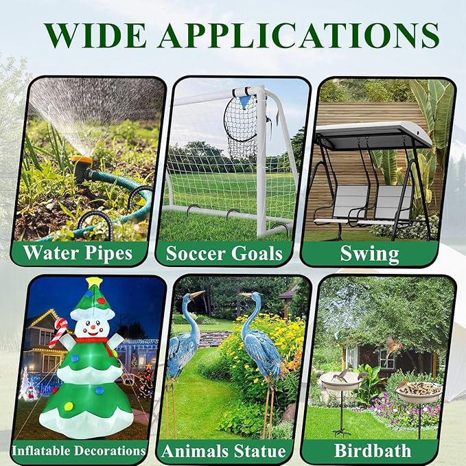 12 Inch Rebar Stakes 50 Pack J Hook Ground Stakes Heavy Duty Chain Link Fence Stakes Galvanized Anchors Metal Tent Stakes for Wire Fencing Concrete Forming Trampolines Camping Canopies Shed Swing-HomvellaHome