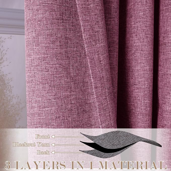 120" Wx96 L Linen Room Divider Drapes for Doorway/Glass Window/Sliding Door/Patio, Extra Wide Pinch Pleated Full Blackout Curtains for Girls Boys Teen Kids Room, 1 Panel, Lilac-HomvellaHome