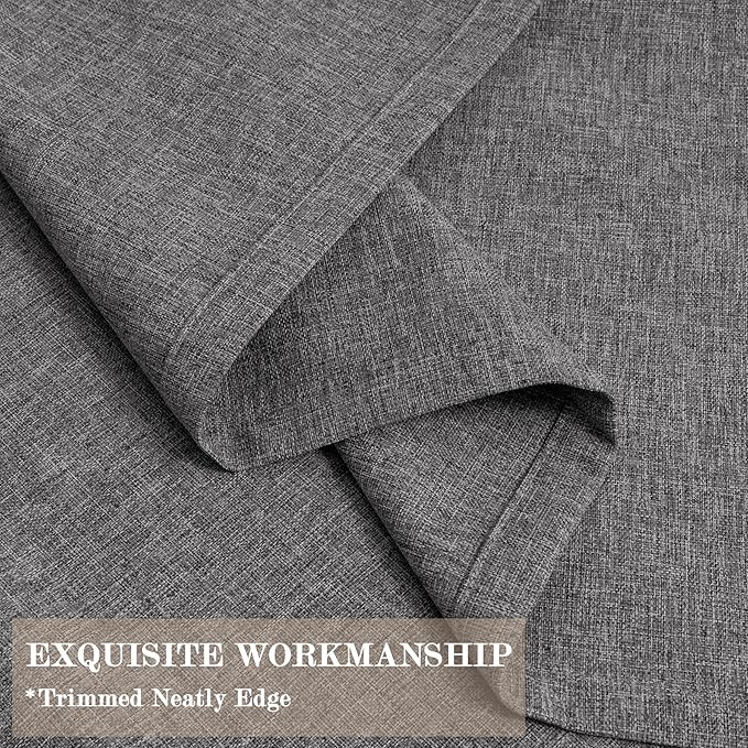 120" Wx102 L Linen Room Divider Drapes for Doorway/Glass Window/Sliding Door/Patio, Extra Wide Pinch Pleated Full Blackout Curtains for Girls Boys Teen Kids Room, 1 Panel, Natural Grey-HomvellaHome