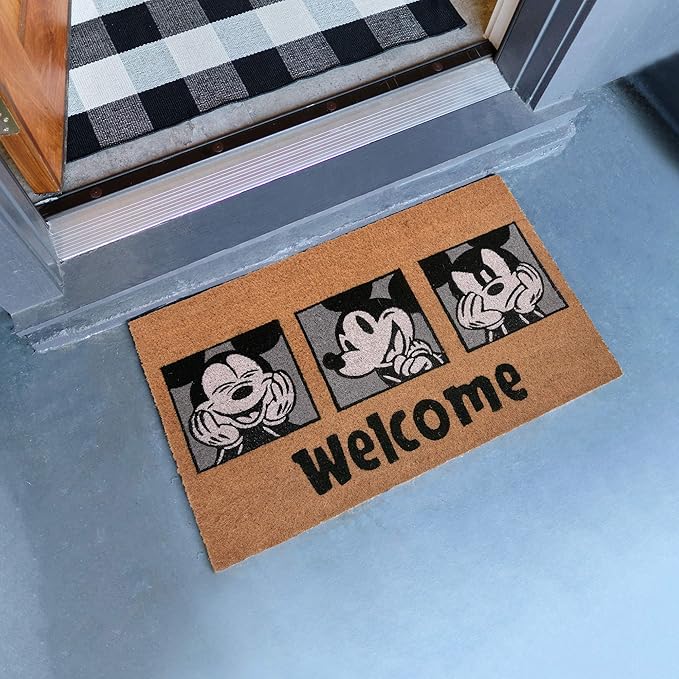 Gertmenian Disney Mouse Doormat Rug Front Door Coir Mat Indoor Outdoor Entryway Carpet, 2-Pack 20x34, Retro Mickey Home/Welcome-HomvellaHome