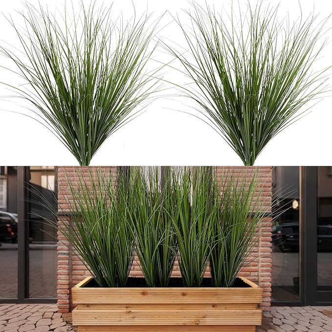 12PCS Fake Plants Artificial Wheat Grass Greenery Plastic Plants Fake Grass Artificial Plants for Outdoor Decor Artificial Grass Plant with Greenery Stems for Indoor Home Decoration 26.4"-HomvellaHome