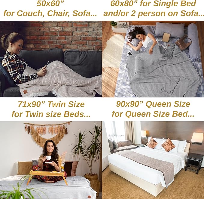 Gold Case Throw Blanket for Couch - 100% Recycled Turkish Cotton Blankets & Throws - Retro Soft Throw Blankets for Living Room Sofa - Boho Decorative Woven Throws for Couch - 60x80 - Black-HomvellaHome