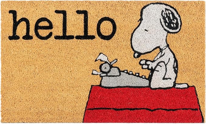Gertmenian Peanuts Snoopy Coir Doormat - 2x3 Welcome Mat (2-Pack), Ideal for High Traffic Areas in Front Door, Garage, Entryway - Welcome, 80022-HomvellaHome