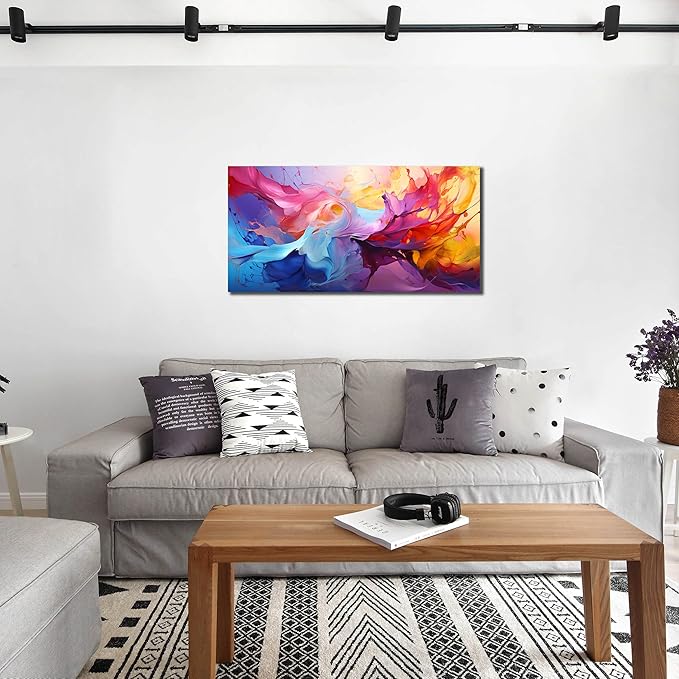 GUGIKA Abstract Wall Art for Living Room, Colorful Canvas Wall-Art for Bedroom, Print Paintings, Size 20x40 Inches-HomvellaHome