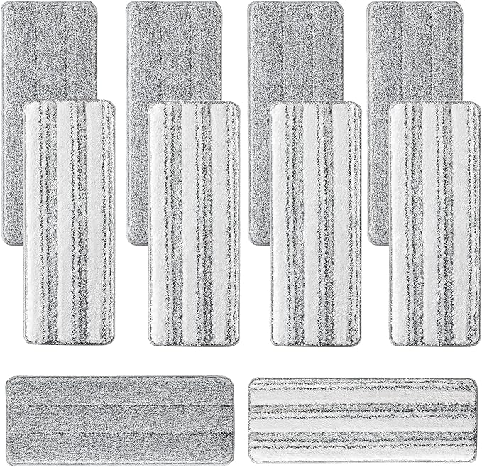 10Pcs Joymoop Mop Replacement Pads, 15 * 4.9'' Universal Mop Pads Mop Head Refills Washable Wet Mop, Compatible with Most 11-14” Size Mops-HomvellaHome