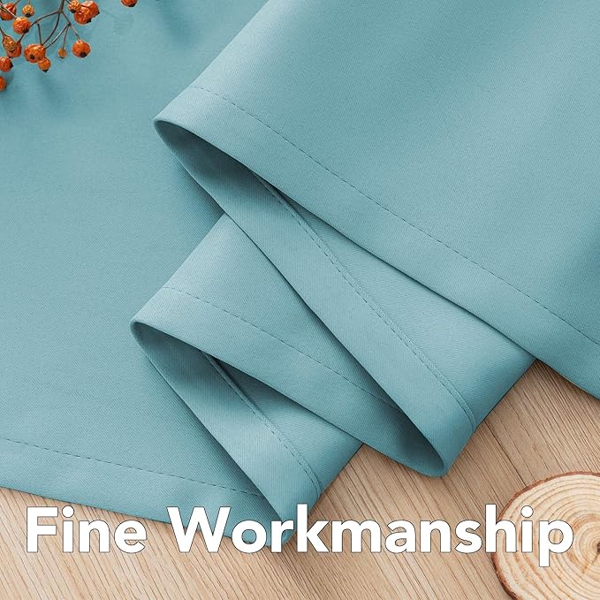 H.VERSAILTEX Blackout Aqua Curtains for Bedroom/Living Room, 52" Wide x 63" Long Each Panel,Grommet Top (Set of 2 Panels)-HomvellaHome