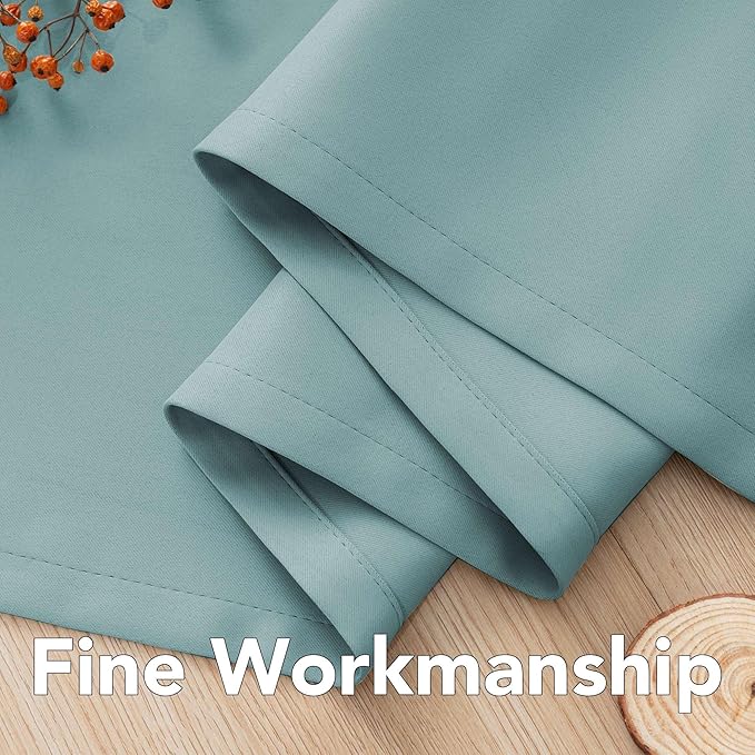 H.VERSAILTEX Ultra Soft Microfiber Thermal Insulated Antique Copper Grommet Blackout Curtains/Window Treatment Draperies 52 by 72 - Inch for Living Room/Bedroom,Set of 2 - Mineral Blue-HomvellaHome