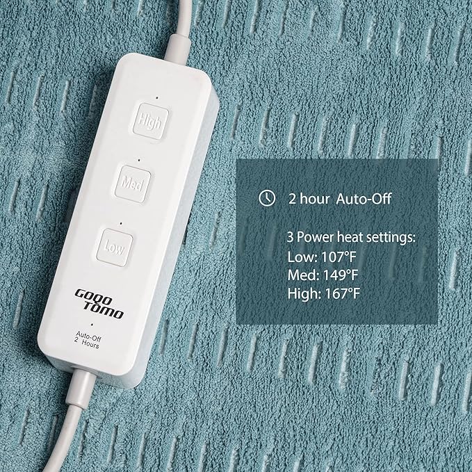 GOQOTOMO Heating Pad Fast-Heating Technology for Back/Waist/Abdomen/Sh-oulder/Neck Pain and Cramps Relief - Moist and Dry Heat Therapy with Auto-Off Hot Heated Pad by-HF-G-HomvellaHome