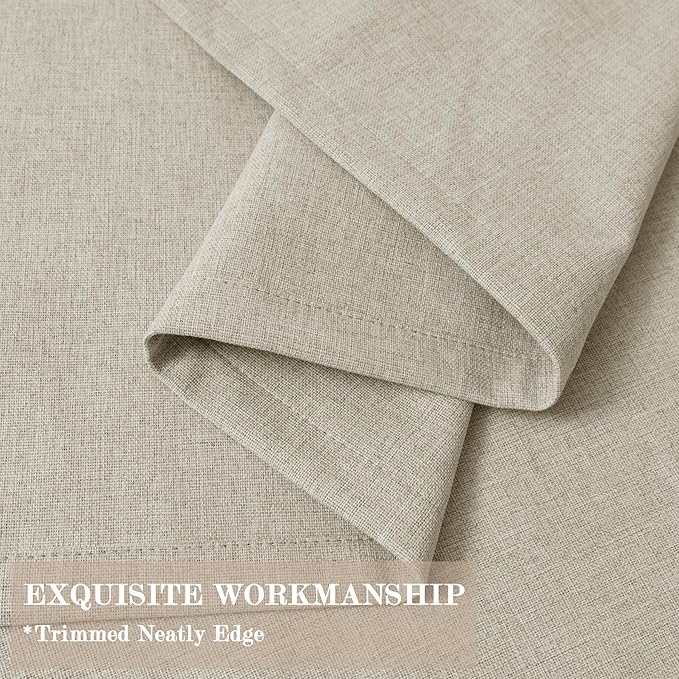 100% Blackout Linen Textured Drapes for Bedroom Pinch Pleated Curtains for Track System Portable Drapery for Sliding Glass Door/Storage/Space Room Divider, 70" Wx96 L, 1 PC, Ivory White-HomvellaHome