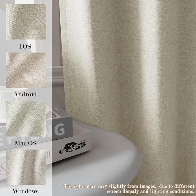 120" Wx96 L Linen Room Divider Drapes for Doorway/Glass Window/Sliding Door/Patio, Extra Wide Pinch Pleated Full Blackout Curtains for Girls Boys Teen Kids Room, 1 Panel, Ivory White-HomvellaHome