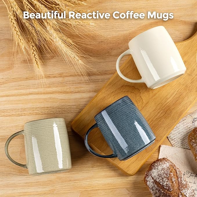 GBHOME Large Coffee Mugs Set of 4, 18oz Handmade Ceramic Coffee Mugs Set with Gradient color for Latte/Tea/Beer/Hot Cocoa, Dishwasher & Microwave Safe, Multi-Color-HomvellaHome