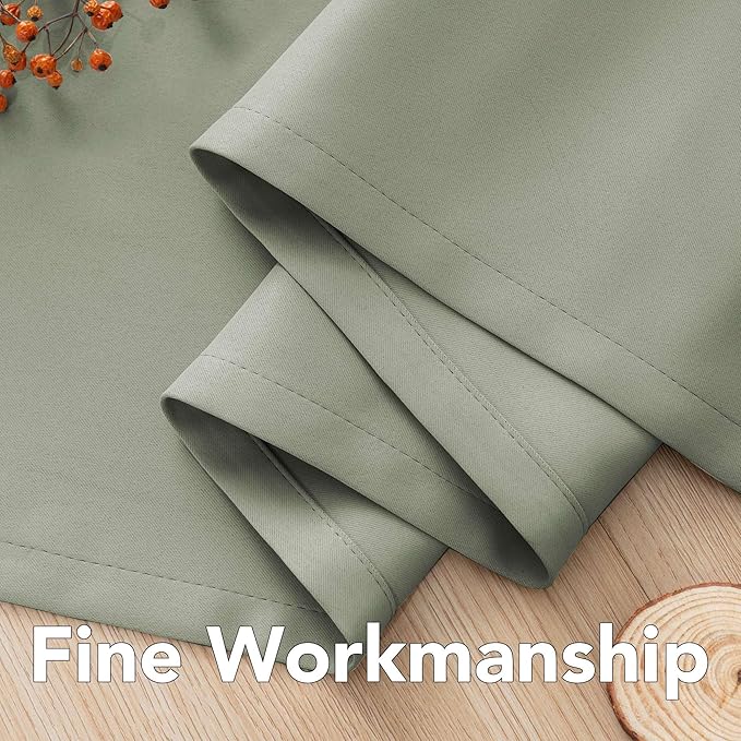 H.VERSAILTEX Room Darkening Curtains for Living Room Light Reducing Thermal Insulated Window Treatment Panels/Drapes Grommet Top 2 Panels Sea Grass - 52 x 96 Inches-HomvellaHome