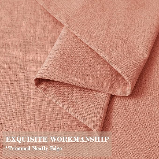 100" W x 96" L Faux Linen Room Divider Curtains, Full Blackout Pinch Pleated Drapes for Traverse Rod, Bedroom Divider Privacy Drapery with Hooks for Ceiling Track, 1 Panel, Orange-HomvellaHome