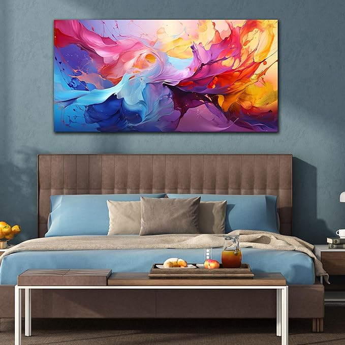 GUGIKA Abstract Wall Art for Living Room, Colorful Canvas Wall-Art for Bedroom, Print, 29x59 Inches-HomvellaHome