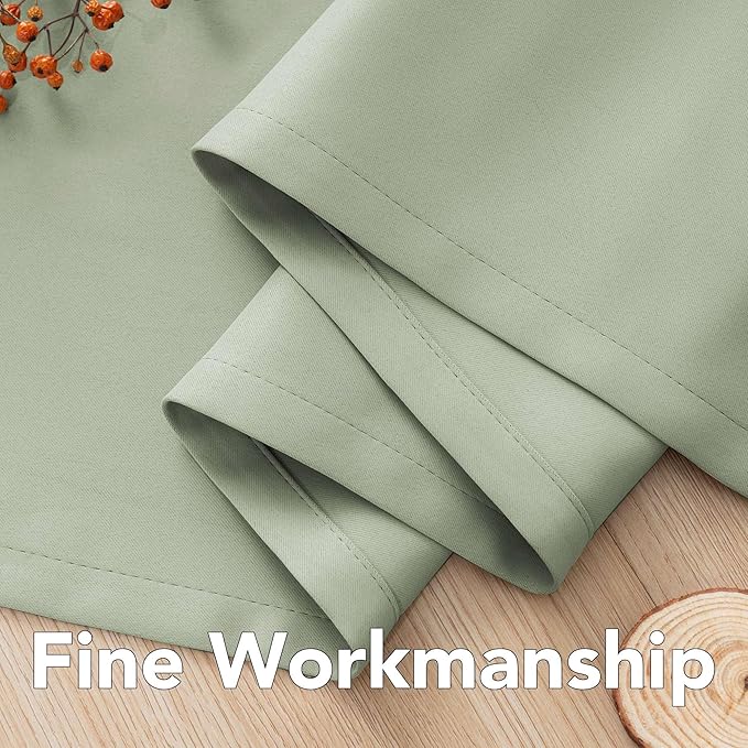 H.VERSAILTEX Blackout Curtains for Bedroom Thermal Insulated Room Darkening Living Room Curtains 84 Inch Long Grommet Privacy Protection Window Curtain Panels/Drapes for Nursery,2 Panels,Light Sage-HomvellaHome