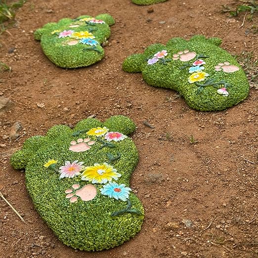 Garden Stepping Stones - Decorative Stones for Patio, Lawn, Stepping Stones Made of Resin (Set of 2)-HomvellaHome