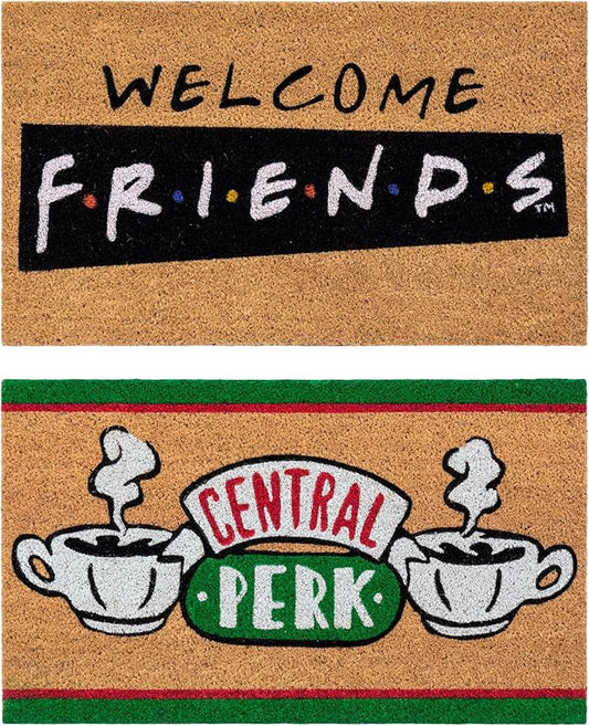 Gertmenian Friends Coir Doormat - 2x3 Welcome Mat (2-Pack), Ideal for High Traffic Areas in Front Door, Garage, Entryway - Paramount Central Perk/Welcome, 80028-HomvellaHome