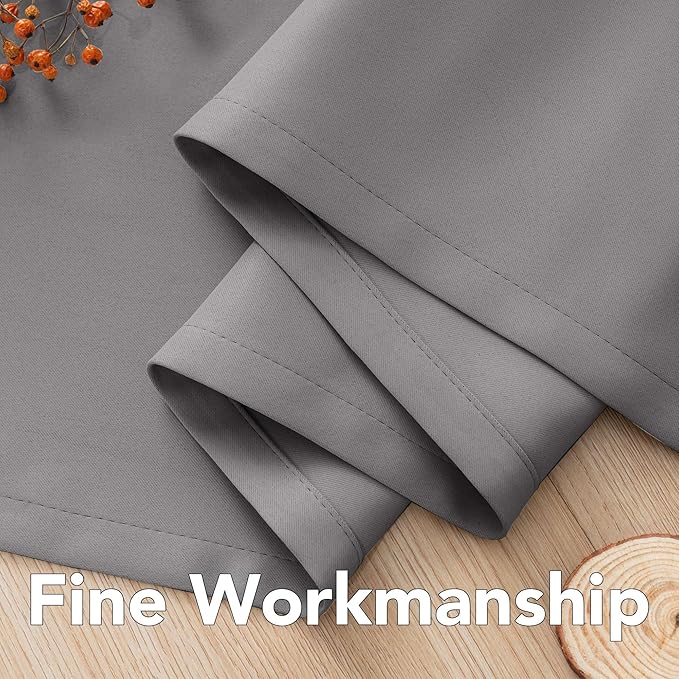 H.VERSAILTEX Solid Grey Color Thermal Insulated Blackout Curtains Metal Grommet Curtain Panels Room Darkening Window Drapes for Bedroom/Living Room 52 x 72 Inch Set of 2-HomvellaHome