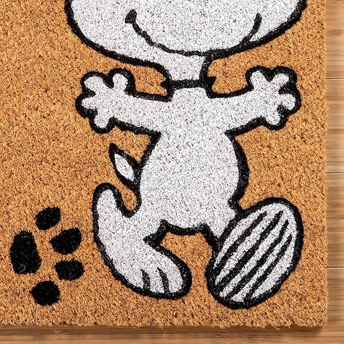 Gertmenian Peanuts Snoopy Coir Doormat - 2x3 Welcome Mat (2-Pack), Ideal for High Traffic Areas in Front Door, Garage, Entryway - Welcome, 80022-HomvellaHome