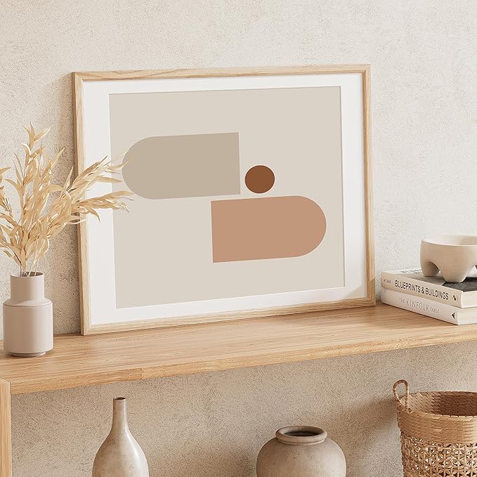 18x24 Poster Frame Set of 4 Natural Solid Oak Photo Frames with 16x20 Removable Mat Wall Hanging Large Handcrafted Frame with HD Plexiglass Wall and Tabletop Display Large Picture Frame-HomvellaHome