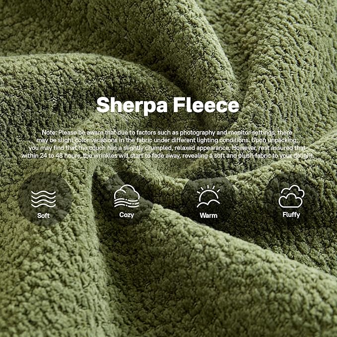 104" Cloud Sectional Couches for Living Room,L Shaped Boneless Couch in A Box,Sleeper Sofa with Comfy Chaise No Assembly Required,Green-HomvellaHome