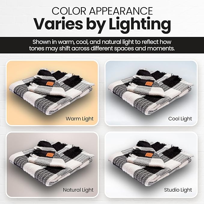 Gold Case Throw Blanket for Couch – 100% Recycled Turkish Cotton Blankets & Throws – Elegant Decorative Throw Blankets for Living Room Sofa – Woven Throws for Couch – Black – 60x80-HomvellaHome