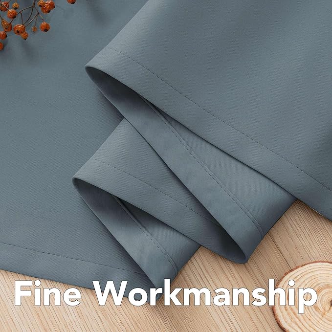 H.VERSAILTEX Bedroom Curtains Blackout Curtains for Living Room Thermal Insulated Room Darkening Window Treatment Extra Long Curtains/Drapes,Grommet Panels (Set of 2,52 by 108 - Inch,Stone Blue)-HomvellaHome