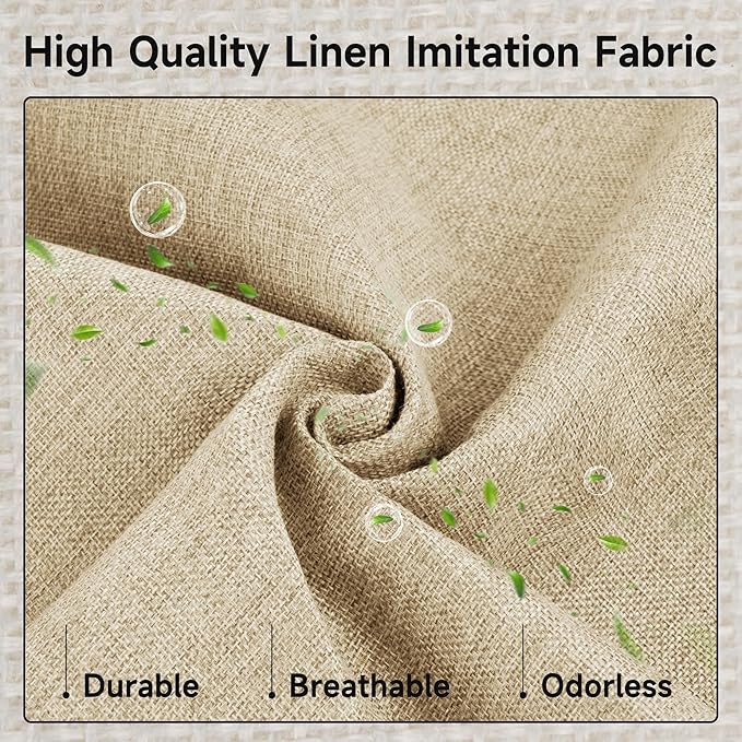 GRANNY SAYS Decorative Storage Boxes with Lid, Large Storage Bins with Double-Open Lid and Divider, Fabric Storage Bin for Clothes, 63L Closet Linen Storage Bin, White/Khaki-HomvellaHome