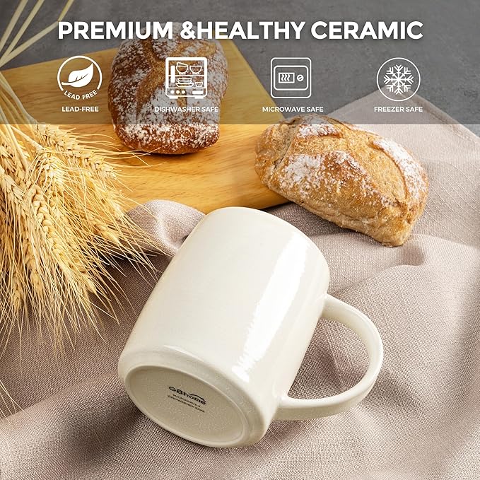 GBHOME Large Coffee Mugs Set of 4, 18oz Handmade Ceramic Coffee Mugs Set with Gradient color for Latte/Tea/Beer/Hot Cocoa, Dishwasher & Microwave Safe-HomvellaHome