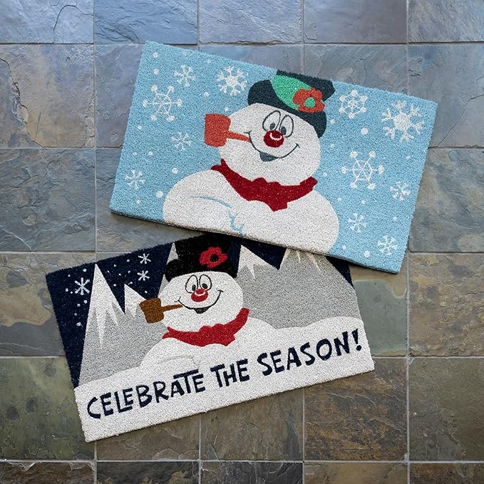 Gertmenian Paramount Frosty Coir Doormat - 2x3 Welcome Mat (2-Pack), Ideal for High Traffic Areas in Front Door, Garage, Entryway - Blue/Celebrate, 80026-HomvellaHome