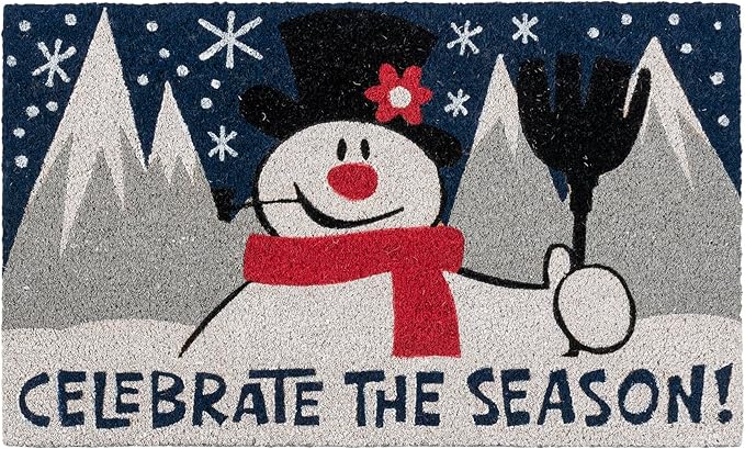 Gertmenian Paramount Frosty Coir Doormat - 2x3 Welcome Mat (2-Pack), Ideal for High Traffic Areas in Front Door, Garage, Entryway - Blue/Celebrate, 80026-HomvellaHome