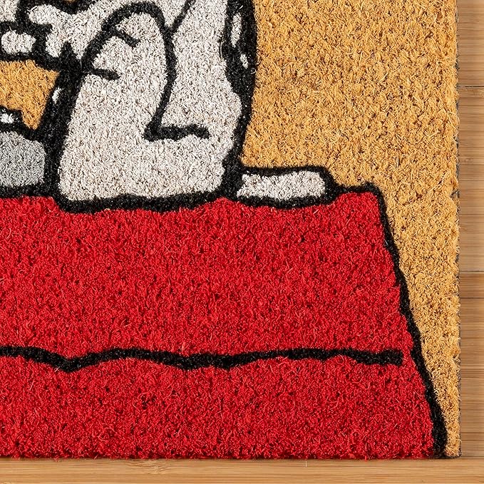 Gertmenian Peanuts Snoopy Coir Doormat - 2x3 Welcome Mat (2-Pack), Ideal for High Traffic Areas in Front Door, Garage, Entryway - Welcome, 80022-HomvellaHome