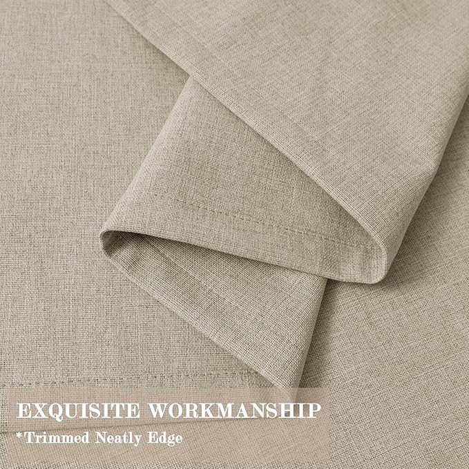 120" Wx96 L Linen Room Divider Drapes for Doorway/Glass Window/Sliding Door/Patio, Extra Wide Pinch Pleated Full Blackout Curtains for Girls Boys Teen Kids Room, 1 Panel, Beige-HomvellaHome