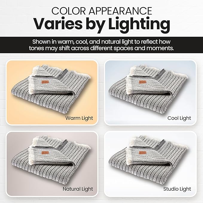 Gold Case Throw Blanket for Couch – 100% Recycled Turkish Cotton Blankets & Throws – Elegant Decorative Throw Blankets for Living Room Sofa – Woven Throws for Couch – Retro Black – 50x60-HomvellaHome