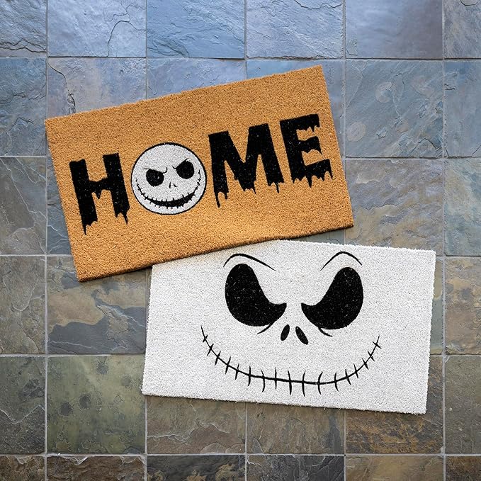 Gertmenian Nightmare Before Christmas Coir Doormat - 2x3 Welcome Mat (2-Pack), Ideal for High Traffic Areas in Front Door, Garage, Entryway - Disney Nightmare Jack Skellington, 80024-HomvellaHome