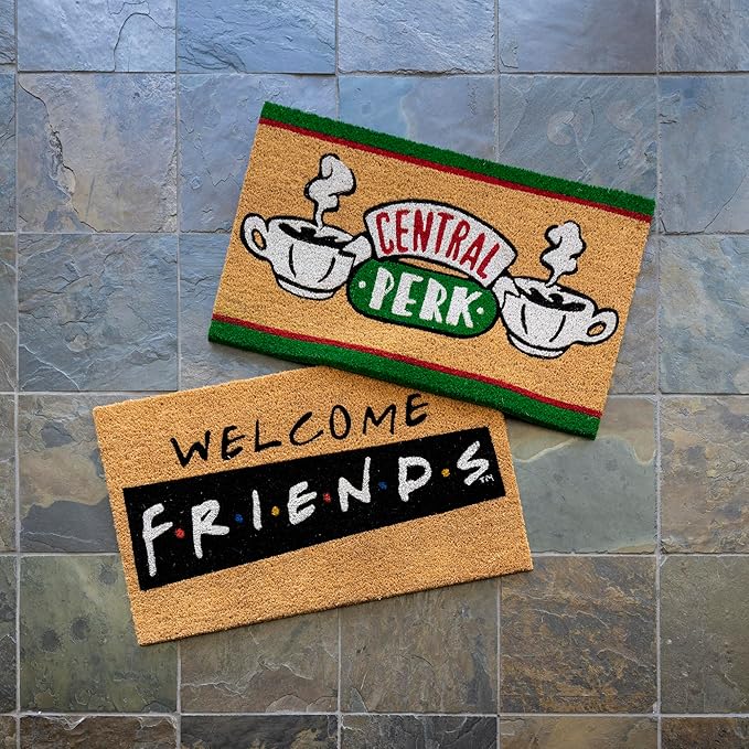 Gertmenian Friends Coir Doormat - 2x3 Welcome Mat (2-Pack), Ideal for High Traffic Areas in Front Door, Garage, Entryway - Paramount Central Perk/Welcome, 80028-HomvellaHome