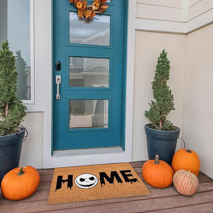 Gertmenian Nightmare Before Christmas Coir Doormat - 2x3 Welcome Mat (2-Pack), Ideal for High Traffic Areas in Front Door, Garage, Entryway - Disney Nightmare Jack Skellington, 80024-HomvellaHome