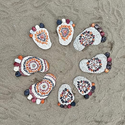 Garden Stepping Stones - Decorative Garden Stones for Patio, Deck, Garden or Sidewalk Faux Cobblestone Stepping Stones (Set of 2#A Small Size-HomvellaHome